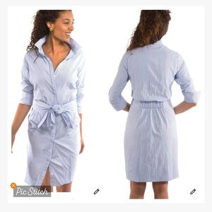 Gretchen Scott Designs Blue Long Sleeve Dress